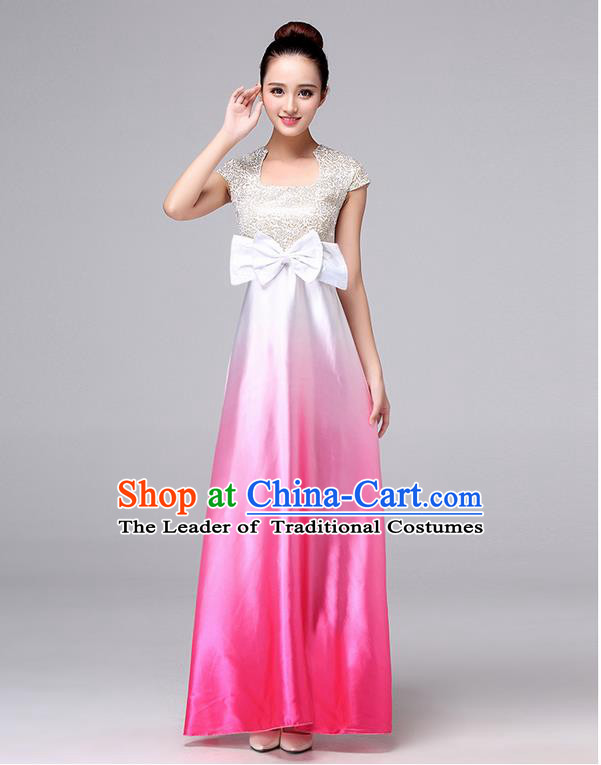 Chinese Classic Stage Performance Chorus Singing Group Dance Costumes, Chorus Competition Costume, Compere Costumes for Women