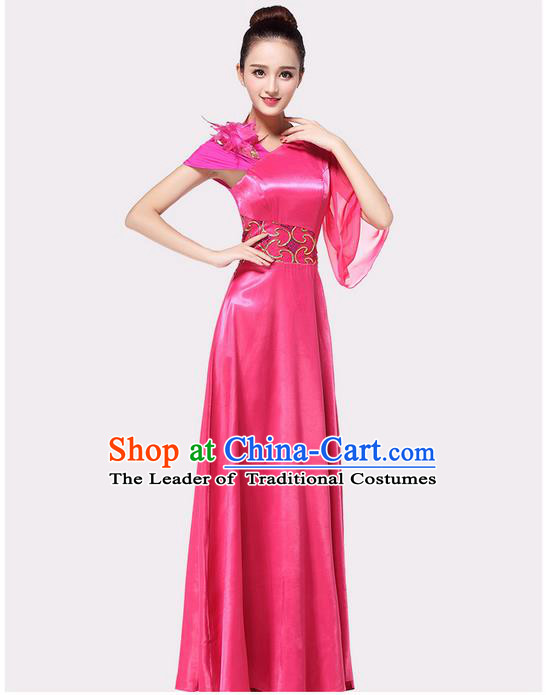 Chinese Classic Stage Performance Chorus Singing Group Dance Costumes, Chorus Competition Costume, Compere Costumes for Women