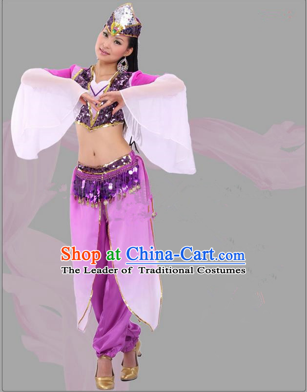 Traditional Indian Dancing Costume, Folk Dance Ethnic Costume, Chinese Xinjiang Nationality Dancing Costumes, Belly Dance Cloth for Women