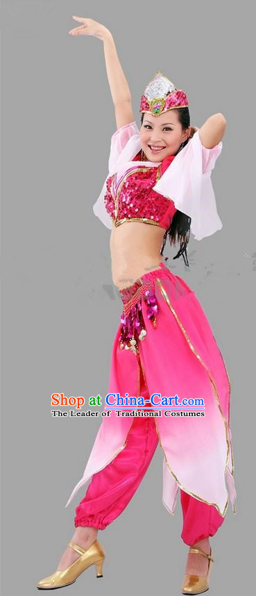 Traditional Indian Dancing Costume, Folk Dance Ethnic Costume, Chinese Xinjiang Nationality Dancing Costumes, Belly Dance Cloth for Women