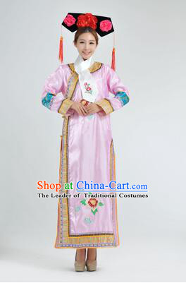 Qipao Qing Dynasty Clothing Empresses in the Palace Qing Chuang Stage Costumes Pink