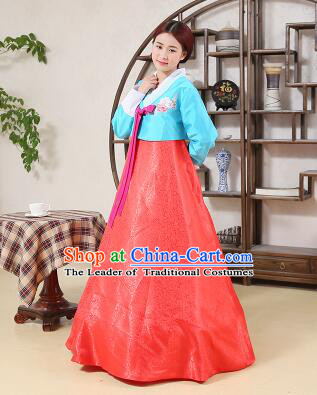 Korean Traditional Dress Korean Style Women Girl costume Dancing Show Full Attire Formal Clothes Red