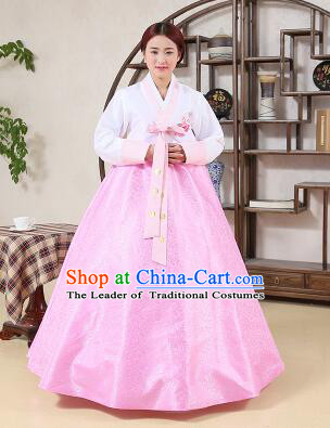 Korean Traditional Dress Korean Style Women Girl costume Dancing Show Full Attire Formal Clothes Pink