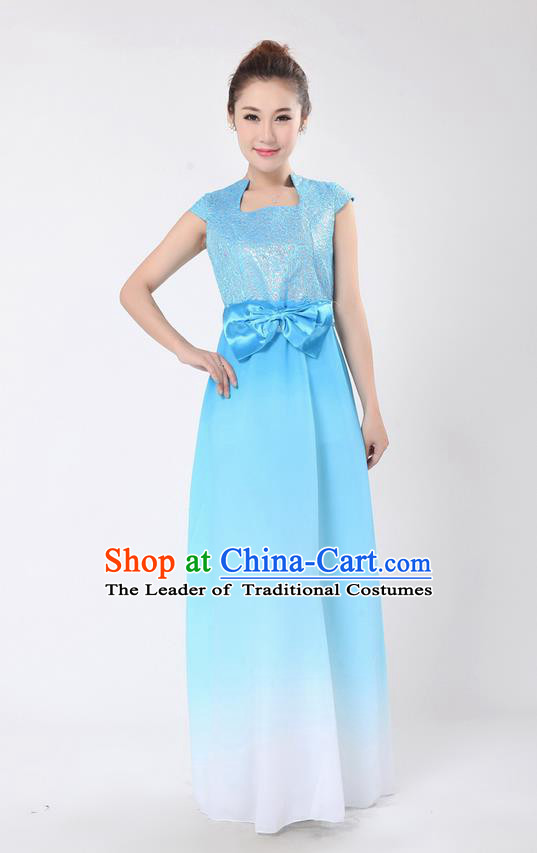 Chinese Classic Stage Performance Chorus Singing Group Dance Costumes, Chorus Competition Costume, Compere Costumes for Women