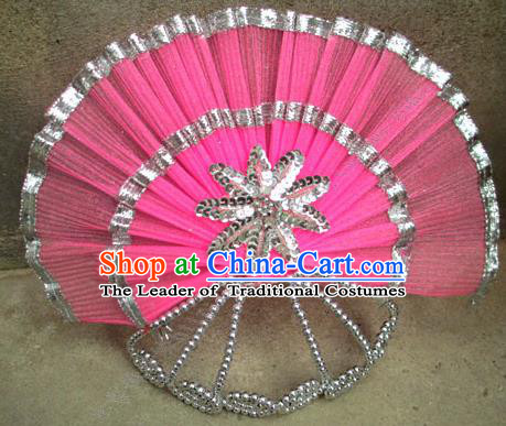 Traditional Chinese Yangge Fan Dancing Headwear, Folk Dance Yangko Hair Accessories For Women