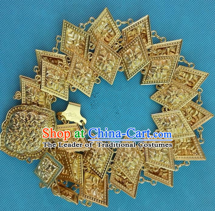 Traditional Asian Thai Jewelry Accessories, Traditional Thai Belts, Scales Gold Dancing Belts for Women