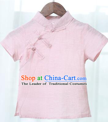 Chinese Style Shirt Min Guo Student Dress Girl Female Kids Show Costume Stage Clothes Pink