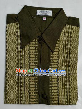 Traditional Asian Thai Palace Men Costume Skirt, Thai Royal Court Silk Dress Shirt for Men