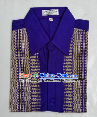 Traditional Asian Thai Palace Men Costume Skirt, Thai Royal Court Silk Dress Shirt for Men