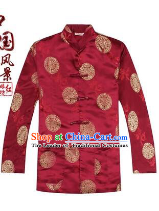 Tang Suit for Men Coat Long Sleeves Chinese Style Dress Traditional