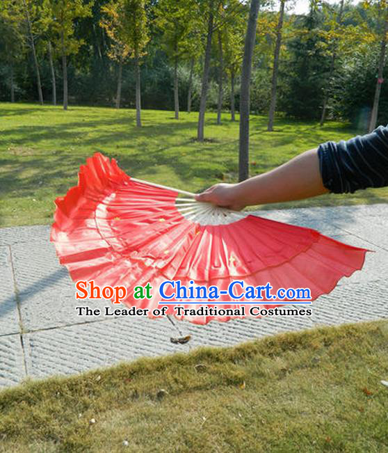 Traditional Pure Silk Color Change Gilt Edged Chinese Dance Folk Dance Hand Fans Yangge Dance Hand Fan Oriental Fan