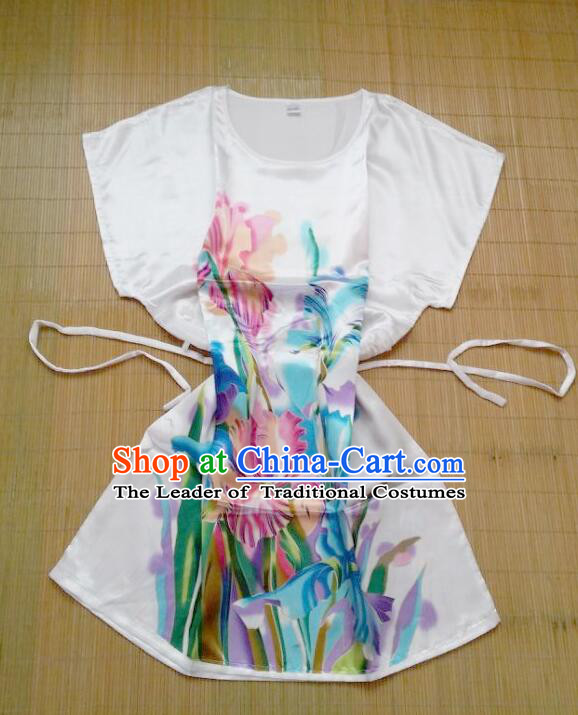 Night Gown Women Sexy Skirt Ancient China Style Chinese Traditional Chinese Night Suit Nighty Bedgown Colorful Flowers