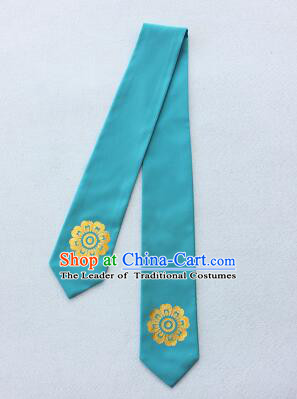 Korean Hair Band for Women Hair Strap Ties Headwrap Kerean Traditional Hot Stamping Bronzing Blue