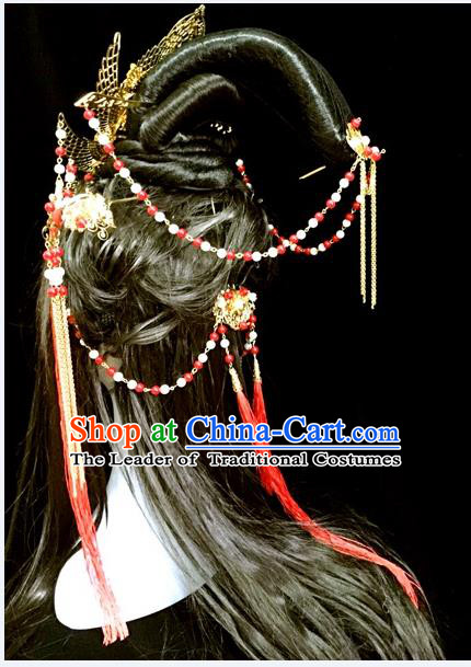 Chinese Traditional Accessories, Chinese Ancient Style Imperial Queen Hair Jewelry Accessories, Hairpins, Headwear, Headdress, Hair Fascinators Set for Women