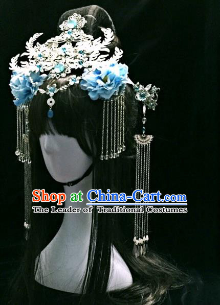 Chinese Traditional Accessories, Chinese Ancient Style Imperial Queen Hair Jewelry Accessories, Hairpins, Headwear, Headdress, Hair Fascinators Set for Women