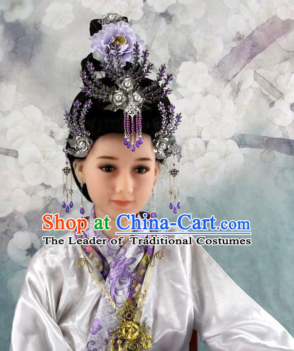 Chinese Ancient Style Hair Jewelry Accessories, Hairpins, Headwear, Headdress, Cosplay Queen Princess Hair Fascinators for Women