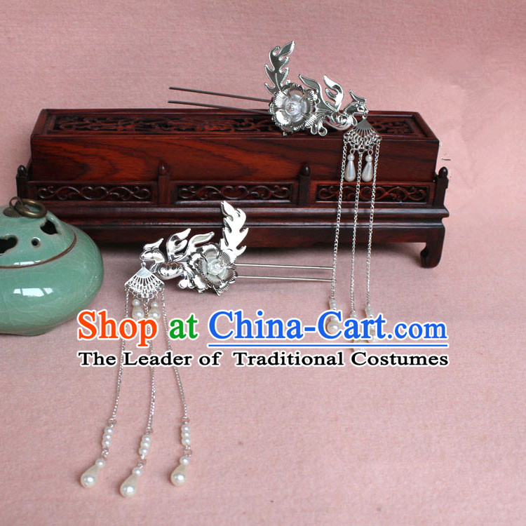 Chinese Ancient Style Hair Jewelry Accessories, Hairpins, Han Dynasty Princess Hanfu Xiuhe Suit Wedding Bride Phoenix Coronet, Hair Accessories for Women