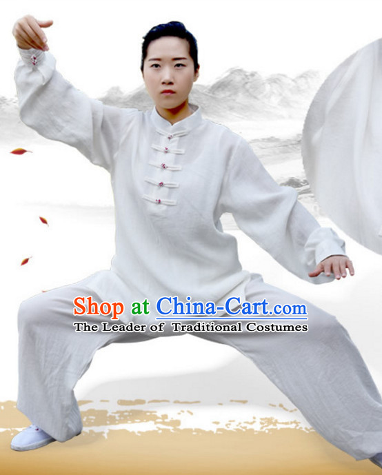 Top Kung Fu Flax Clothing Costume Jacket Martial Arts Clothes Shaolin Uniform Kungfu Uniforms Supplies for Men Women Adults Children