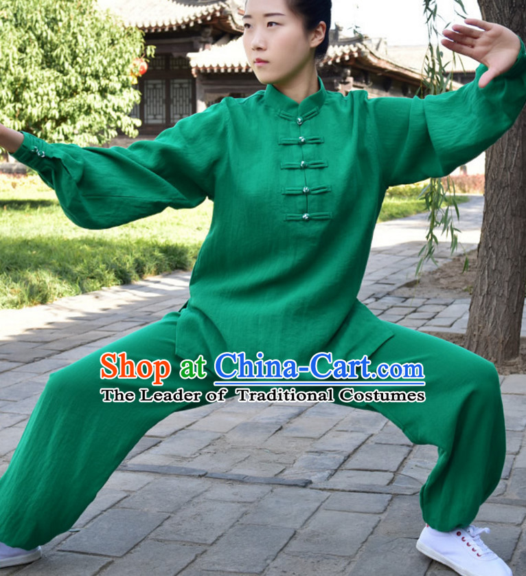 Top Kung Fu Flax Clothing Mandarin Costume Jacket Martial Arts Clothes Shaolin Uniform Kungfu Uniforms Supplies for Men Women Adults Children