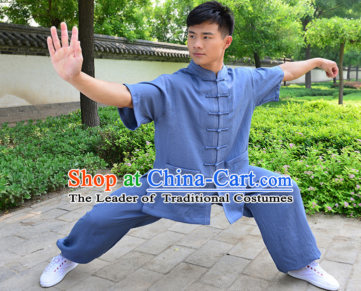 Top Kung Fu Flax Clothing Mandarin Costume Jacket Martial Arts Clothes Shaolin Uniform Kungfu Uniforms Supplies for Men Women Adults Children