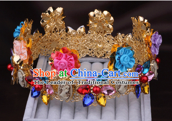 Traditional Chinese Style Princess Empress Queen Brides Wedding Headpieces Hair Fascinators Jewelry Decorations Hairpins Phoenix Crown Coronet