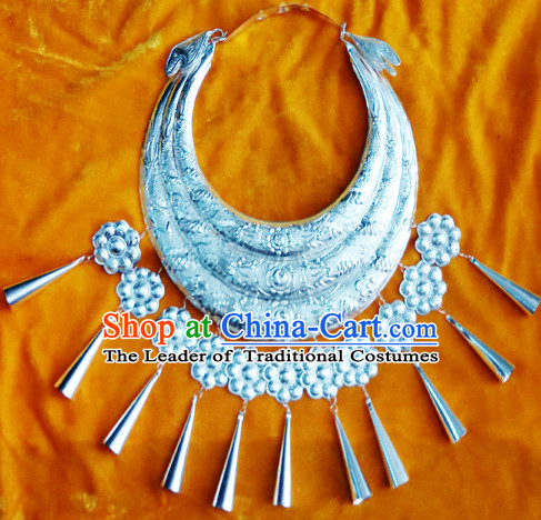 Chinese Princess Miao Tribe Silver Necklace