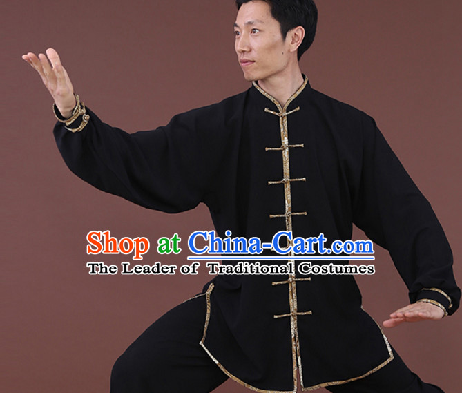 Top Tai Chi Uniforms Kung Fu Costume Martial Arts Kung Fu Training Uniform Gongfu Shaolin Wushu Clothing for Men Women Adults Children