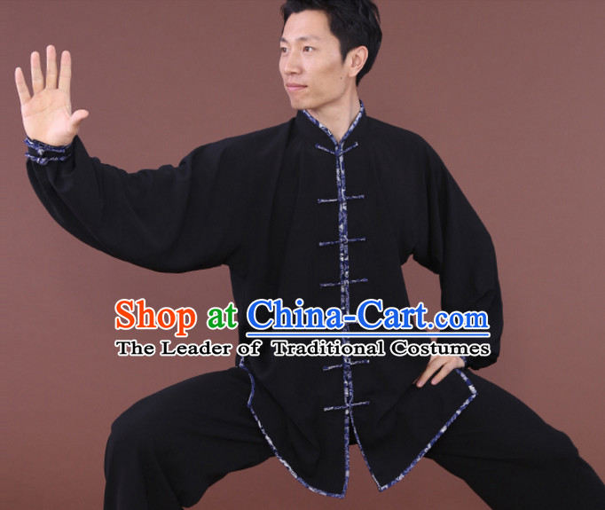 Top Tai Chi Uniforms Kung Fu Costume Martial Arts Kung Fu Training Uniform Gongfu Shaolin Wushu Clothing for Men Women Adults Children