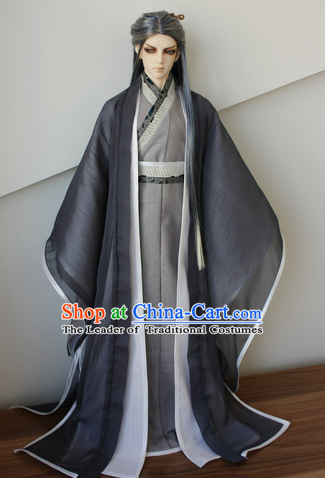 Ancient Chinese Poet Hanfu Costumes for Men Boys Adults Kids