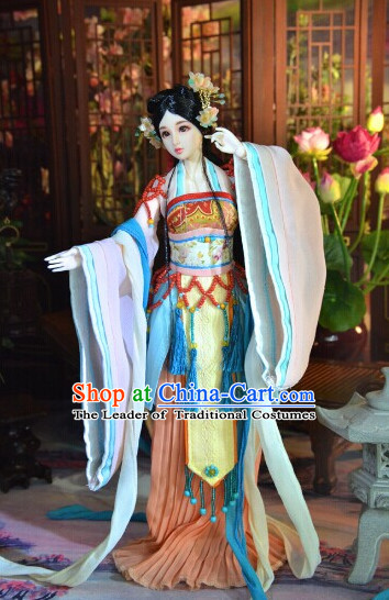 Ancient Chinese Empress Princess Queen Opera Clothing and Hair Accessories Complete Set for Women