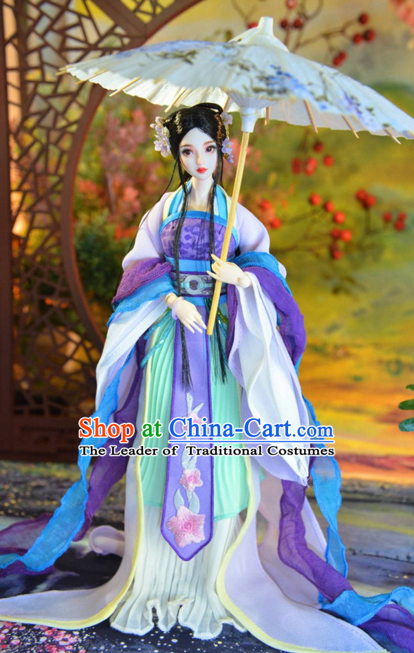 Ancient Chinese Empress Princess Queen Opera Clothing and Hair Accessories Complete Set for Women