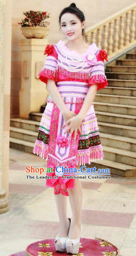 Chinese Traditional Miao Minority Princess Queen Empress Clothes and Hat Complete Set for Women