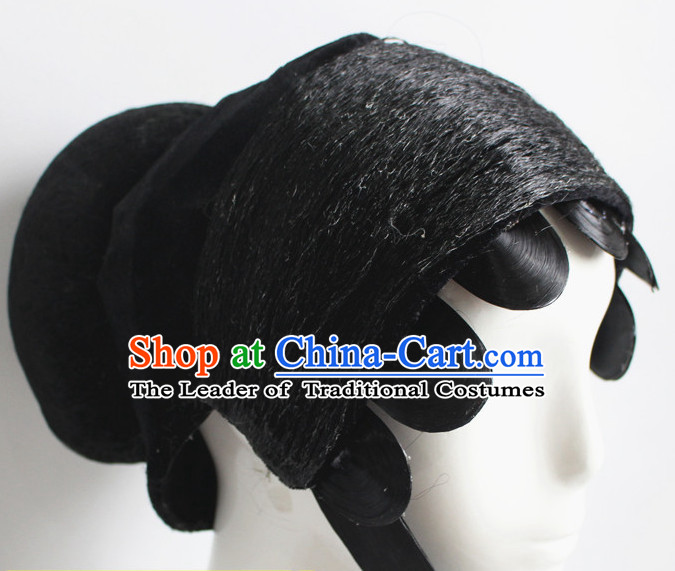 Chinese Classical Opera Hua Dan Black Wigs