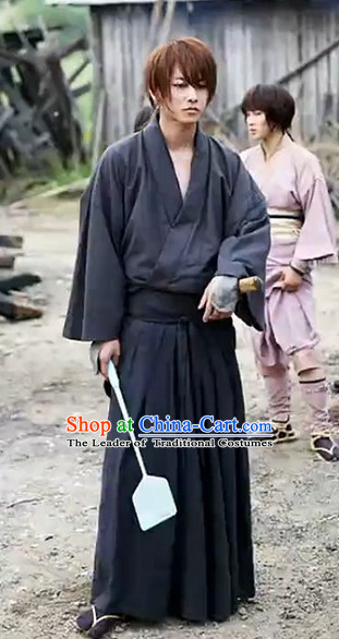 Traditional Japanese Ancient Swordsman Swordmen Costumes for Men