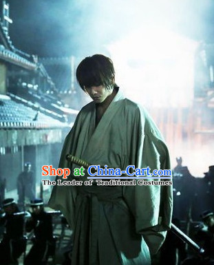 Traditional Japanese Ancient Swordsman Swordmen Costumes Complete Set for Men