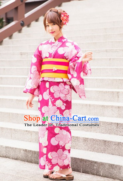 Japanese Traditional Kimono Suits Complete Set for Women Girls Adults