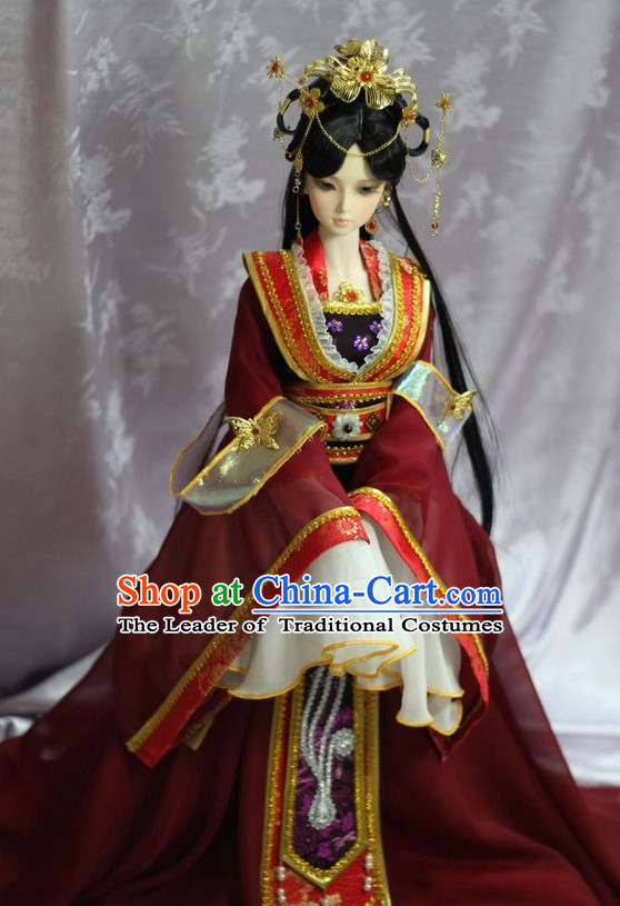 Chinese Ancient Fairy Clothing and Headpieces Complete Set for Women Girls Adults Children