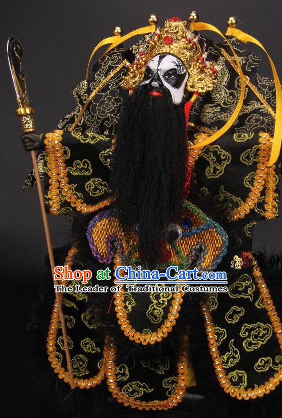 Traditional Chinese Ancient Handmade Gwan Gong Guan Yu General Hand Marionette Puppet Hand Puppets