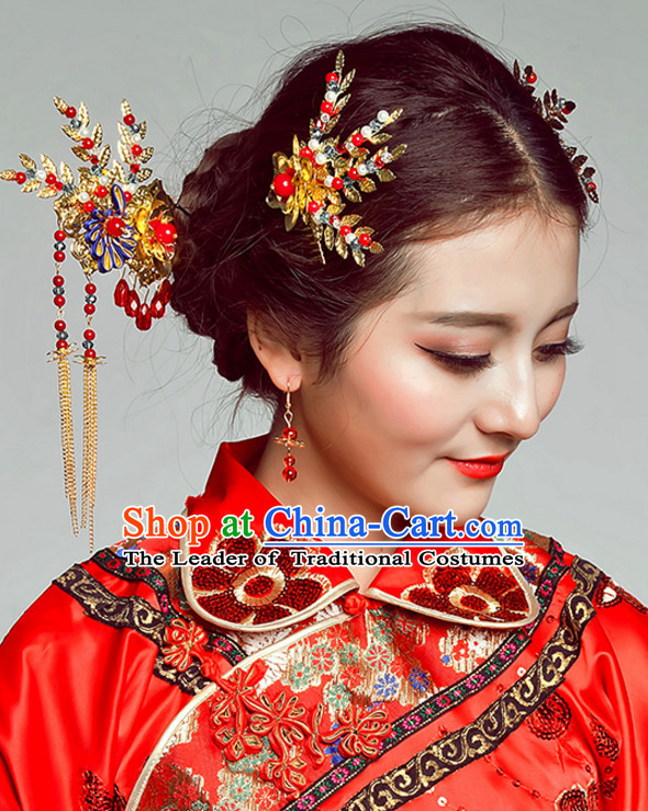 Top Chinese Classic Wedding Bridal Headpieces Accessories Jewelry for Brides