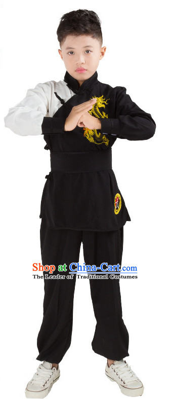 Chinese Traditional Kung Fu Costume Wing Chun Apparel Taiji Uniform for Kids Girls Boys