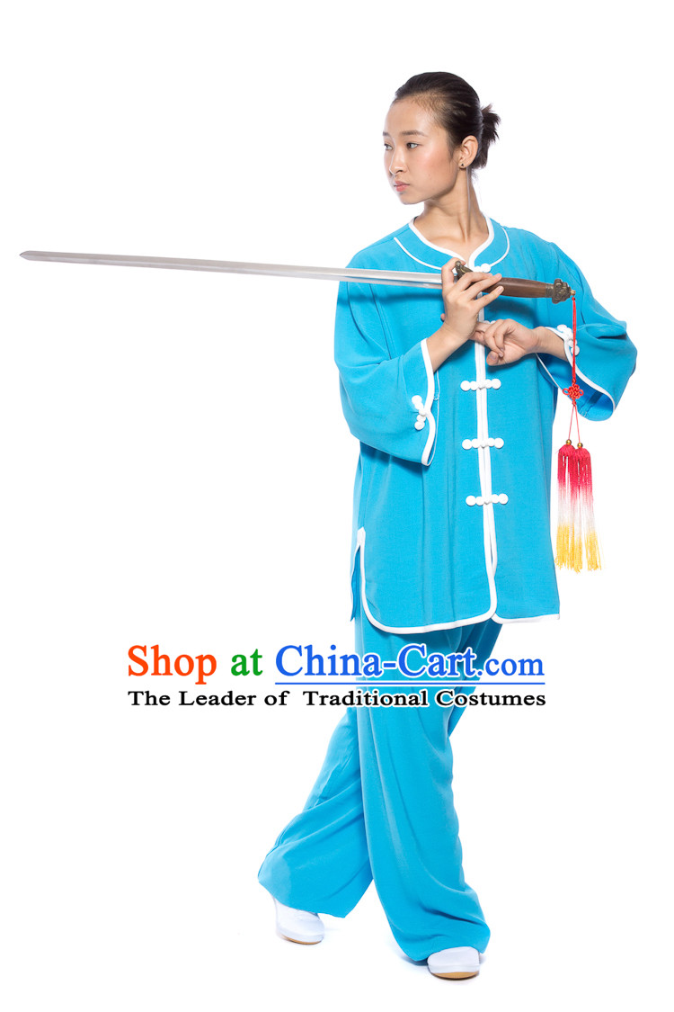 Chinese Traditional Kung Fu Martial Arts Practice and Competition Costume Wing Chun Apparel Taiji Tai Chi Uniform for Adults Children Men Women Boys Girls