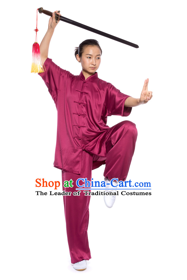 Chinese Traditional Kung Fu Martial Arts Practice and Competition Costume Wing Chun Apparel Taiji Tai Chi Uniform for Adults Children Men Women Boys Girls