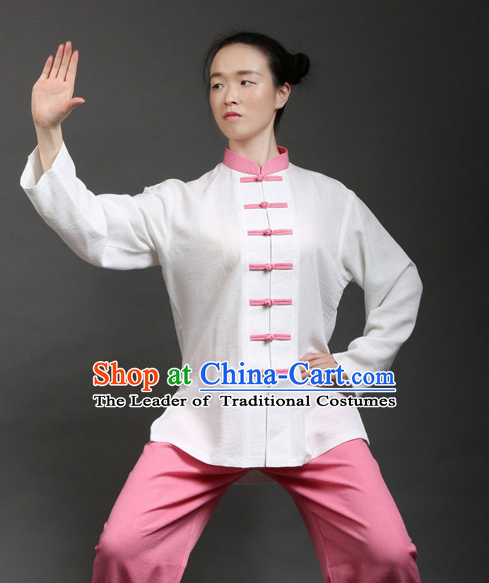 Chinese Traditional Kung Fu Martial Arts Practice and Competition Costume Wing Chun Apparel Taiji Tai Chi Uniform for Adults Children Men Women Boys Girls