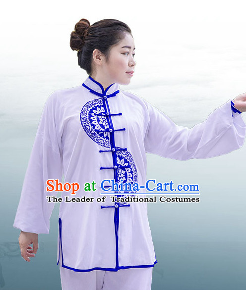 Chinese Traditional Kung Fu Martial Arts Practice and Competition Costume Wing Chun Apparel Taiji Tai Chi Uniform for Adults Children Men Women Boys Girls