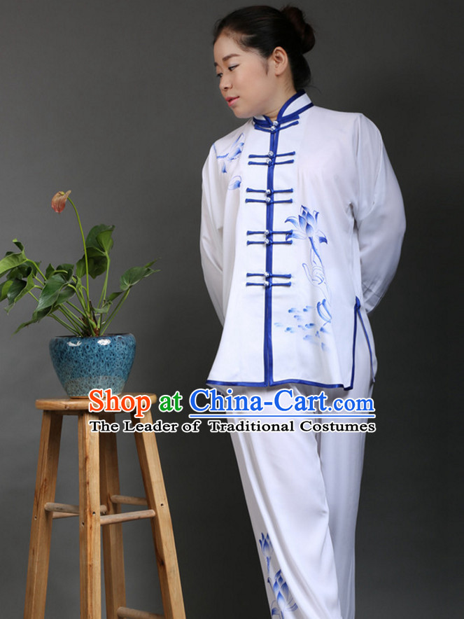 Chinese Asian Mandarin Kung Fu Martial Arts Practice and Competition Costume Wing Chun Apparel Taiji Tai Chi Uniform for Adults Children Men Women Boys Girls