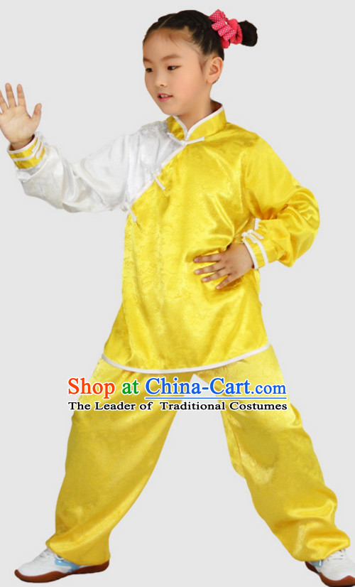 Chinese Asian Mandarin Kung Fu Martial Arts Practice and Competition Costume Wing Chun Apparel Taiji Tai Chi Uniform for Adults Children Men Women Boys Girls