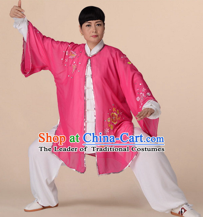 Chinese Asian Mandarin Kung Fu Martial Arts Practice and Competition Costume Wing Chun Apparel Taiji Tai Chi Uniform for Adults Children Men Women Boys Girls