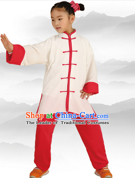 Chinese Asian Mandarin Kung Fu Martial Arts Practice and Competition Costume Wing Chun Apparel Taiji Tai Chi Uniform for Adults Children Men Women Boys Girls