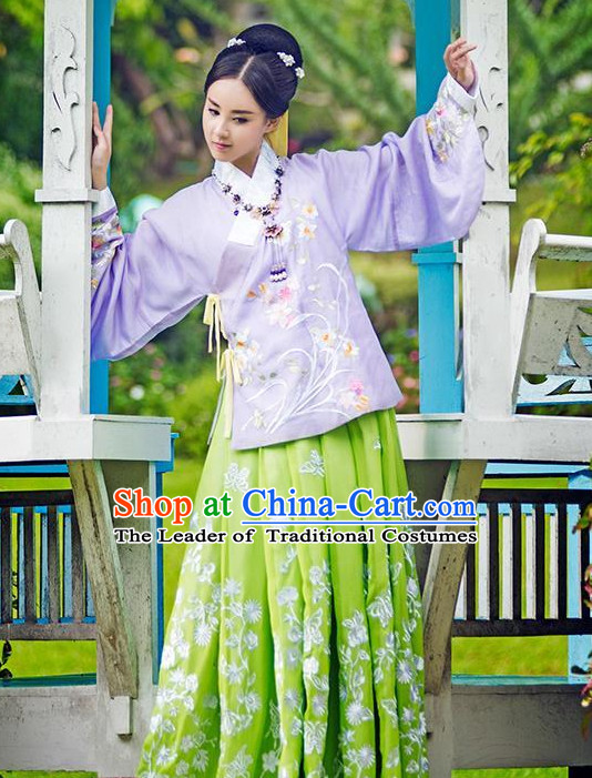 Ancient Chinese Ming Dynasty Princess Clothing and Headpieces Complete Set for Women or Girls