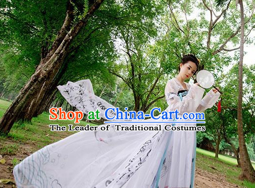 Ancient Chinese Tang Dynasty Princess Empress Queen Embroidered Clothing and Headpieces Complete Set for Women or Girls